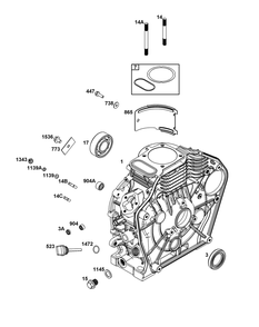 Cylinder Group Diagram and Parts List for 131D05-0002-01 100000 - 19Z999 Briggs and Stratton Engine